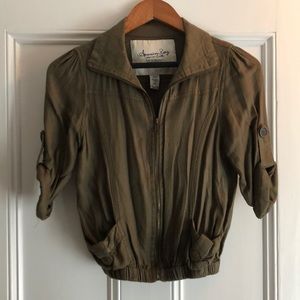 Cropped zip up over coat